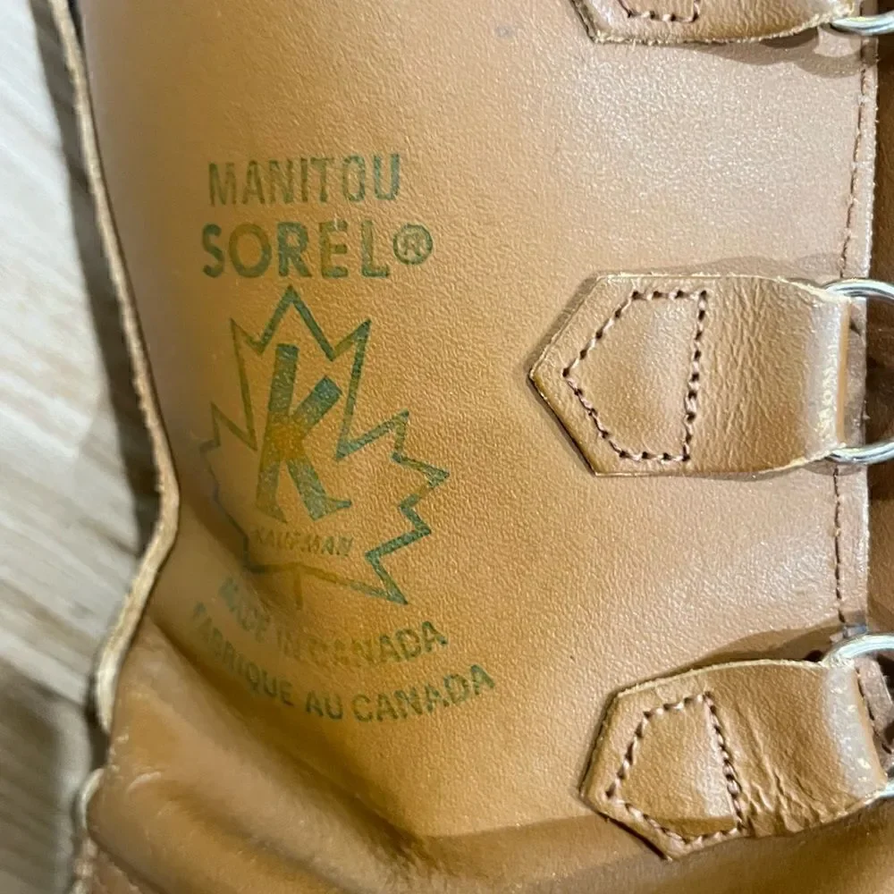 Sorel Manitou Leather and Wool Blend Inserts Winter Duck Boots Men’s 6